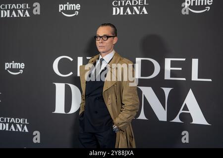 Rom, Italien. Oktober 2024. Maurizio Lombardi nimmt am 3. Oktober 2024 an der Premiere von Citadel: Diana im Space Cinema Moderno in Rom Teil. (Foto: Luca Carlino/NurPhoto) Credit: NurPhoto SRL/Alamy Live News Stockfoto