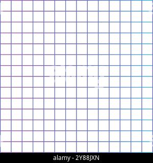 Rechteckiges Gitter in Neonlicht. Farbkurvenmuster isoliert auf weißem Hintergrund Stock Vektor