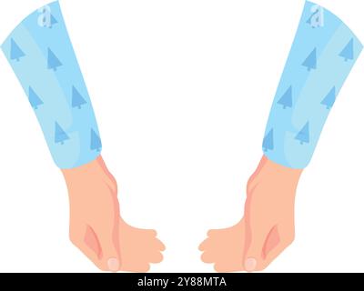 Hände halten. Zeigt oder nimmt die Geste des ARM-Zeichentrickfilms isoliert auf weißem Hintergrund Stock Vektor