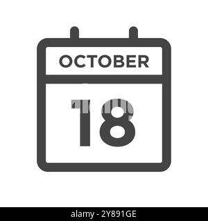 Oktober Kalendertag oder Kalenderdatum für Termin und Termin Stock Vektor