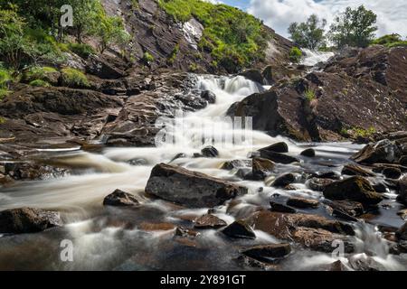 Ruhiger Fluss des Idukki Wasserfalls, Derrylea, Kerry Stockfoto