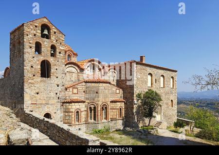 Die Kirche St. Dimitrios (Metropolis) in Mystras, Griechenland, Europa Stockfoto