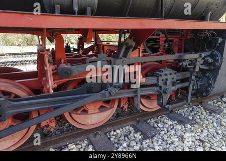 Lokomotive, Lokomotive, Traktor, Schienenfahrzeug, Detail, Durlesbach Bahnhof, 1849 eröffnet und 1984 geschlossen, ehemaliger Bahnhof, Eisenbahn Stockfoto