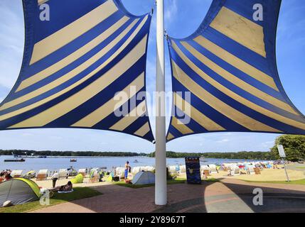 Seebad Haltern, auch bekannt als Seebad Haltern am See, am Ufer des Halternsees, Ruhrgebiet, Nordrhein-Westfalen, Deutschland, Europa Stockfoto