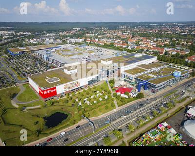 Einkaufszentrum Elbepark Möbel Höfner, Dresden Luftsicht, Dresden, Sachsen, Deutschland, Europa Stockfoto