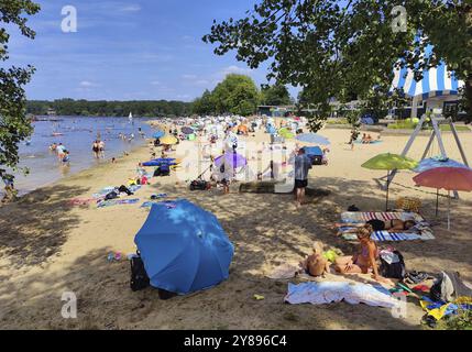 Seebad Haltern, auch bekannt als Seebad Haltern am See, am Ufer des Halternsees, Ruhrgebiet, Nordrhein-Westfalen, Deutschland, Europa Stockfoto