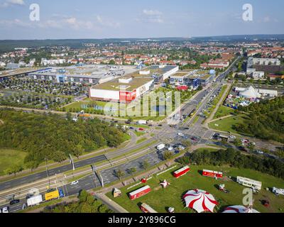 Einkaufszentrum Elbepark Möbel Höfner, Dresden Luftsicht, Dresden, Sachsen, Deutschland, Europa Stockfoto