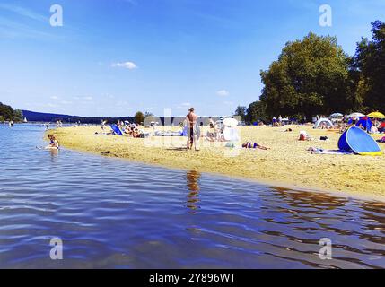 Seebad Haltern, auch bekannt als Seebad Haltern am See, am Ufer des Halternsees, Ruhrgebiet, Nordrhein-Westfalen, Deutschland, Europa Stockfoto