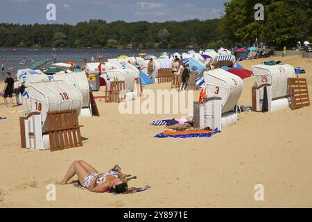 Seebad Haltern, auch bekannt als Seebad Haltern am See, am Ufer des Halternsees, Ruhrgebiet, Nordrhein-Westfalen, Deutschland, Europa Stockfoto