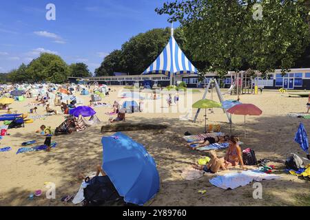 Seebad Haltern, auch bekannt als Seebad Haltern am See, am Ufer des Halternsees, Ruhrgebiet, Nordrhein-Westfalen, Deutschland, Europa Stockfoto