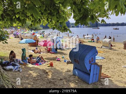 Seebad Haltern, auch bekannt als Seebad Haltern am See, am Ufer des Halternsees, Ruhrgebiet, Nordrhein-Westfalen, Deutschland, Europa Stockfoto