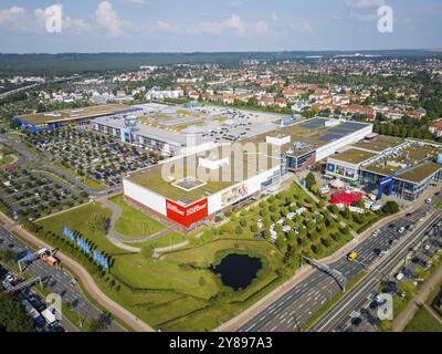 Einkaufszentrum Elbepark Möbel Höfner, Dresden Luftsicht, Dresden, Sachsen, Deutschland, Europa Stockfoto