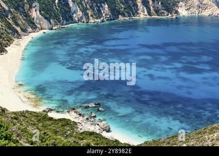 Der spektakuläre Strand Petani auf der Insel Kefalonia, Griechenland, Europa Stockfoto