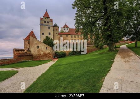 Blick auf Schloss Trausnitz in Landshut, Deutschland, Europa Stockfoto