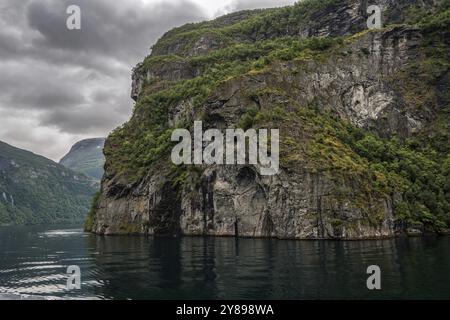 Blick auf den Eidfjord, einen Fjord in Norwegen Stockfoto