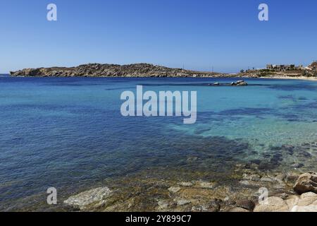 Paraga ist der exotischste Strand in Mykonos, Griechenland, Europa Stockfoto