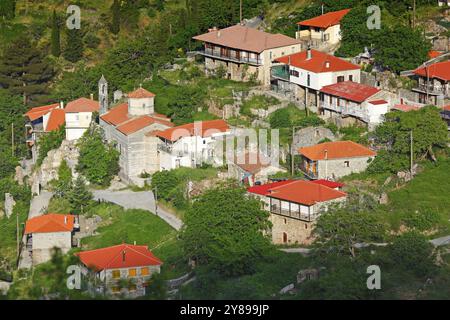 Lagadia ist ein Bergdorf in Arcadia, Peloponnes, Griechenland, Europa Stockfoto