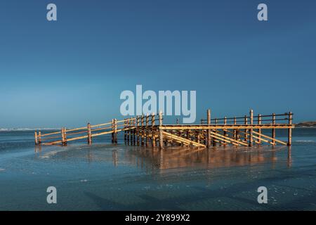 Pfahlwohnung am Norsestrand von Sankt Peter-Ording in Deutschland Stockfoto