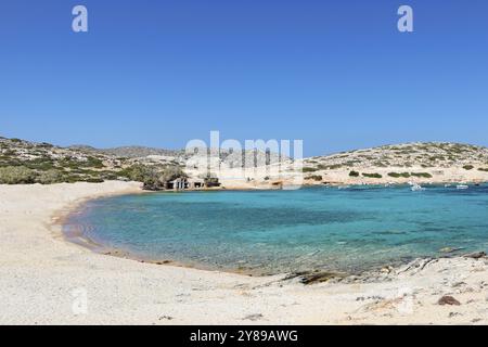 Kalotaritissa Strand der Insel Amorgos in Kykladen, Griechenland, Europa Stockfoto