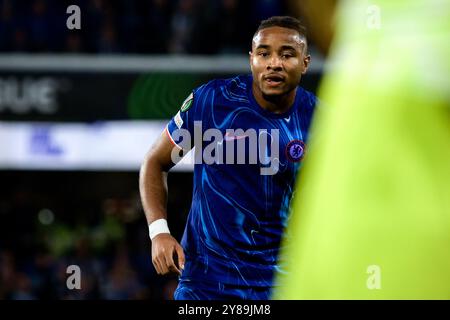 London, Großbritannien. Oktober 2024. London, England, 03. Oktober 2024: Christopher Nkunku (18 Chelsea) während des Spiels der UEFA Conference League zwischen Chelsea und Gent in der Stamford Bridge in London. (Pedro Porru/SPP) Credit: SPP Sport Press Photo. /Alamy Live News Stockfoto