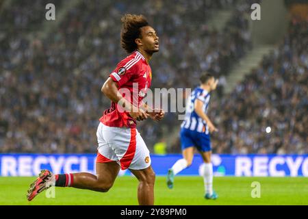 Porto, Portugal. Oktober 2024. Joshua Zirkzee von Manchester United im Spiel der UEFA Europa League 2024/25 Phase MD2 zwischen dem FC Porto und Manchester United in Estadio do Dragao. Endstand: FC Porto 3:3 Manchester United Credit: SOPA Images Limited/Alamy Live News Stockfoto