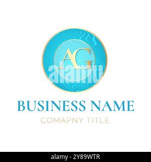 AG Anfangsbuchstabe Türkisfarbenes feminines Business-Logo Stock Vektor