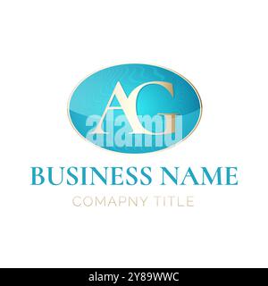 AG Anfangsbuchstabe Türkisfarbenes Logo-Symbol für Geschäftsunternehmen Stock Vektor