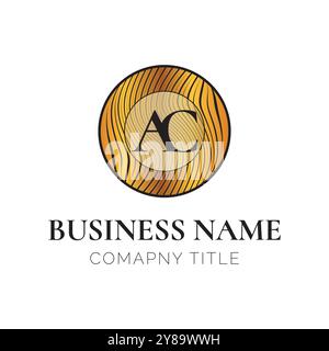 AC Gold – elegantes Business-Logo mit Initialbuchstabe Stock Vektor
