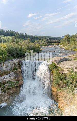 Lundbreck Water Falls in Alberta Canada Stockfoto