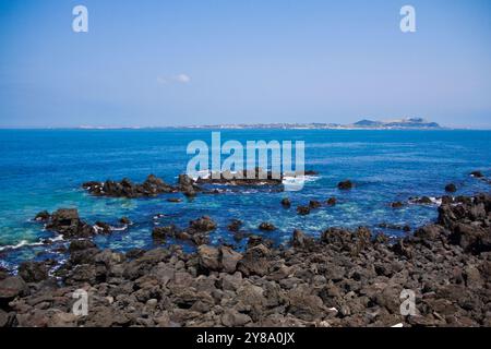 Aussichtspunkt Seongsan Ilchulbong, Insel Jeju, Südkorea. Stockfoto