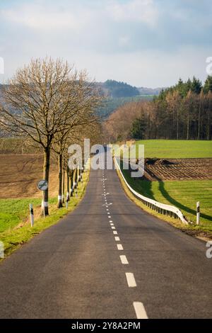 The Battle of the Bulge, Panzerschlachtstätte in Clervaux, Luxemburg. Eröffnet eine Route nach Bastogne Stockfoto