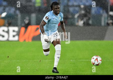 Loum Tchaouna von SS Lazio während der zweiten Qualifikationsrunde der Europa League - 2. Legspiel zwischen SS Lazio und OGC Nice im Olympiastadion, Italien, 03. Oktober 2024. 
Mattia Vian während SS Lazio gegen OGC Nice, Football Europa League Spiel in Rom, Italien, 03. Oktober 2024 Stockfoto