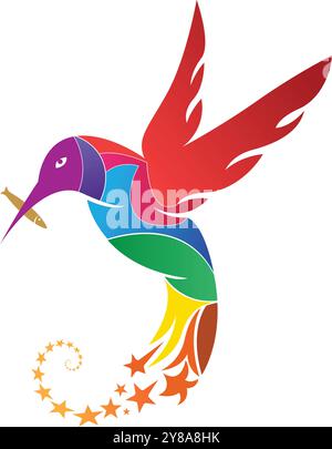 Illustration eines kingfisher-Logos mit isoliertem Hintergrund Stock Vektor