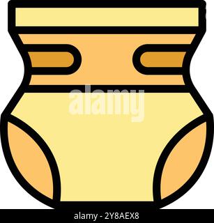 Einfaches, farbenfrohes Symbol einer Babywindel, perfekt für Projekte in Bezug auf Kinderbetreuung, Elternschaft und Babyprodukte Stock Vektor