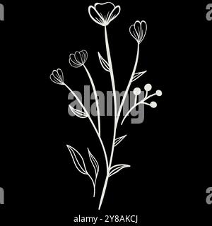 Weiße Blumenelemente Vektor-Illustration Stock Vektor