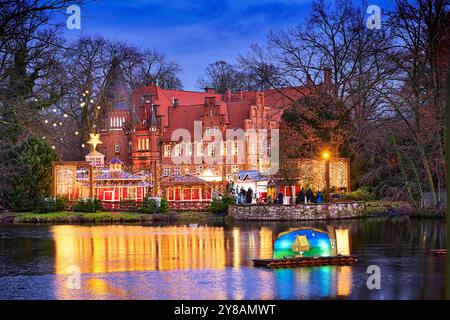 Weihnachtsmarkt im Schloss Bergedorf, Bergedorf, Hamburg, Deutschland, Europa, Weihnachtsmarkt am Bergedorfer Schloss, Deutschland, Europa Stockfoto