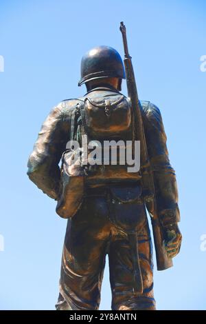 Bronzestatue eines GI-Soldaten, Befreiungsdenkmal in Clerf, Luxemburg, Clerf Stockfoto