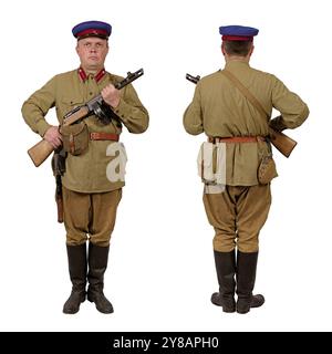 Sergeant der 10. Infanterie-Division des NKWD. UDSSR. Der Zweite Weltkrieg. Isoliert auf weiß Stockfoto