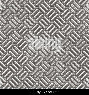 Gestochenes Metall, nahtloser Hintergrund. Nahtlose High-Resolution-Textur (8000x8000) von Metallwand oder -Boden. Eisen Diamantplatten Industrie realistisches nahtloses Muster. Stockfoto