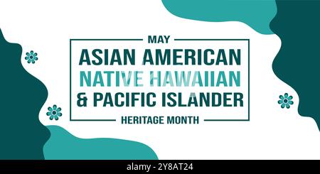 Asiatisch-amerikanischer, hawaiianischer und pazifischer Inselbewohner. Asiatisch-pazifischer amerikanischer Erbe Monat auf blauem Hintergrund Vektor-Banner-Design Stock Vektor