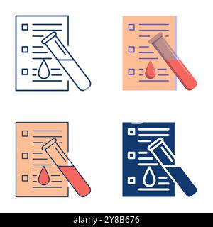 Blutscreening-Symbol in flacher und gerader Form. Vektorabbildung. Stock Vektor