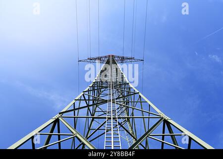 Hochspannungspylon, Strompreise, Stromabgabe, Hochspannungsmast, Strompreise, Stromumlage Stockfoto