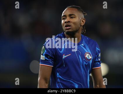 London, England, 3. Oktober 2024. Christopher Nkunku aus Chelsea während des Spiels der UEFA Europa Conference League in Stamford Bridge, London. Der Bildnachweis sollte lauten: Paul Terry / Sportimage Stockfoto