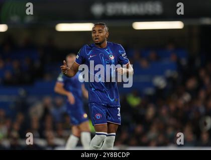 3. Oktober 2024; Stamford Bridge, Chelsea, London, England: UEFA Europa Conference League Football, Chelsea gegen Gent; Christopher Nkunku aus Chelsea Stockfoto