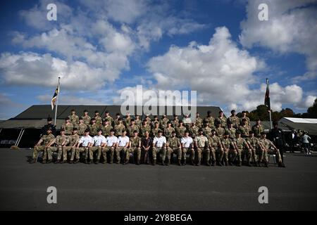 Bulford, Großbritannien. Oktober 2024. Der Royal Colonel, 5th Battalion, The Rifles (5 GEWEHRE), Ihre Königliche Hoheit (HRH) Sophie, die Herzogin von Edinburgh, nimmt an einer Homecoming-Parade für fünf GEWEHRE nach einem sechsmonatigen operativen Einsatz in Estland Teil. Quelle: Finnbarr Webster/Alamy Live News Stockfoto