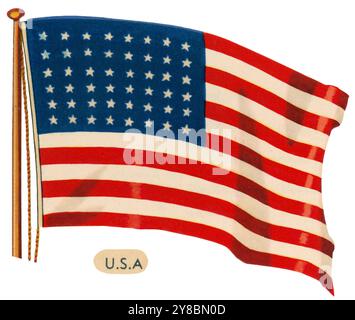 América. Bandera de la República Fedral de los Estados Unidos de América del Norte. Años 1950. Stockfoto