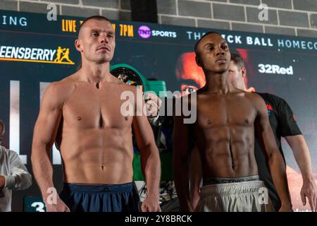 Nick Ball vs. Ronnie Rios Weigh Inns - WBA Featherweight Championship of the World - M&S Bank Arena Liverpool - Freitag, 6. September 2024 Stockfoto