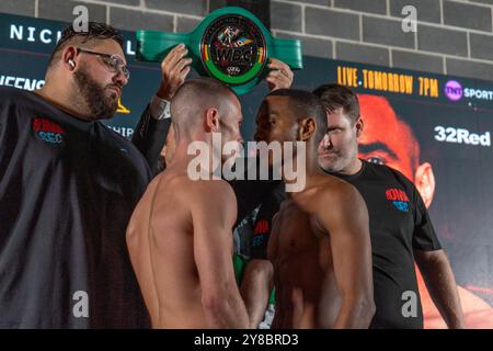 Nick Ball vs. Ronnie Rios Weigh Inns - WBA Featherweight Championship of the World - M&S Bank Arena Liverpool - Freitag, 6. September 2024 Stockfoto