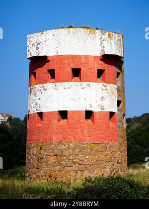 Martello Conway Tower, Quaisne Bay, Jersey. Stockfoto