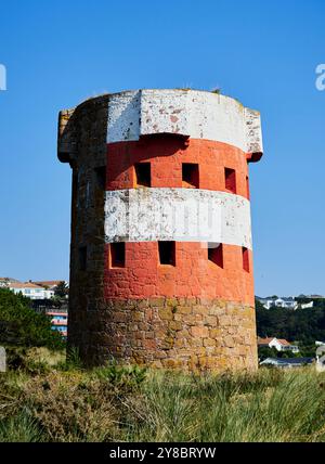 Martello Conway Tower, Quaisne Bay, Jersey. Stockfoto